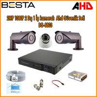 2MP 1080P 2 Dış 1 İç kameralı Ahd Güvenlik Seti BG-8803